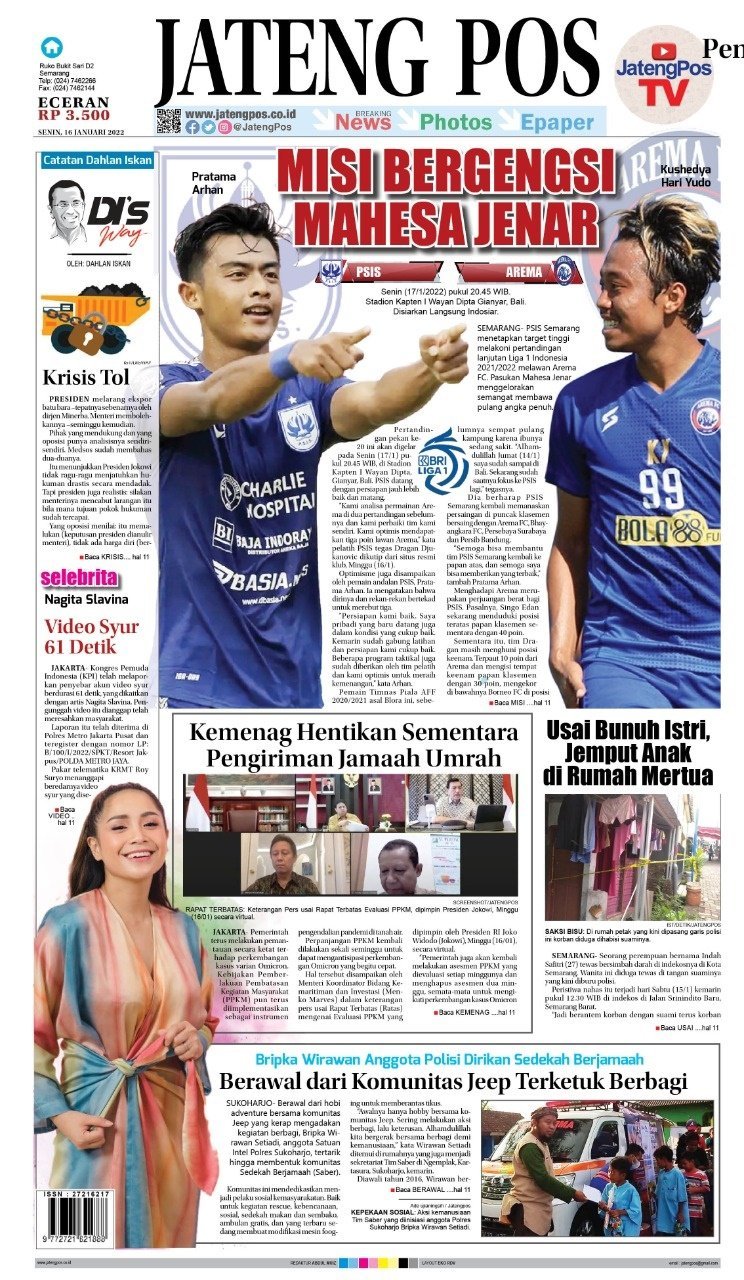 E-Paper Koran Jateng Pos, 17 Januari 2022