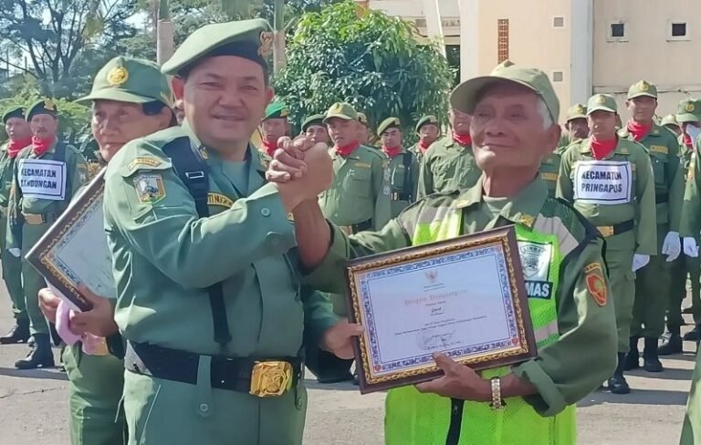 Pengabdian Tanpa Batas, Parli Petugas Linmas Terima Penghargaan