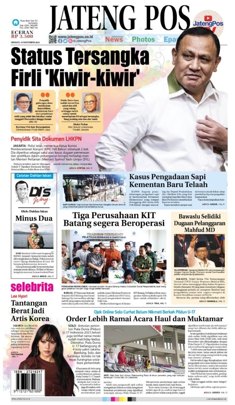 E-Paper Koran Jateng Pos, Minggu 19 November 2023
