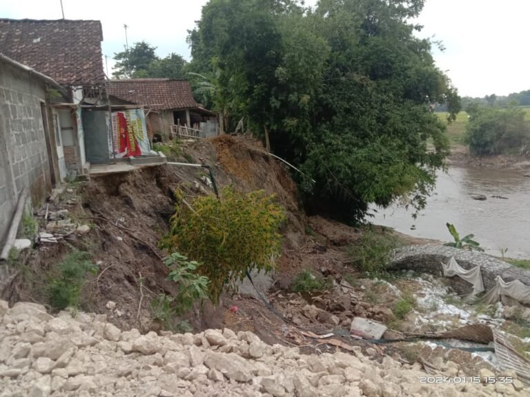Longsor 3 Rumah Tepi Bengawan Solo Terancam Hanyut