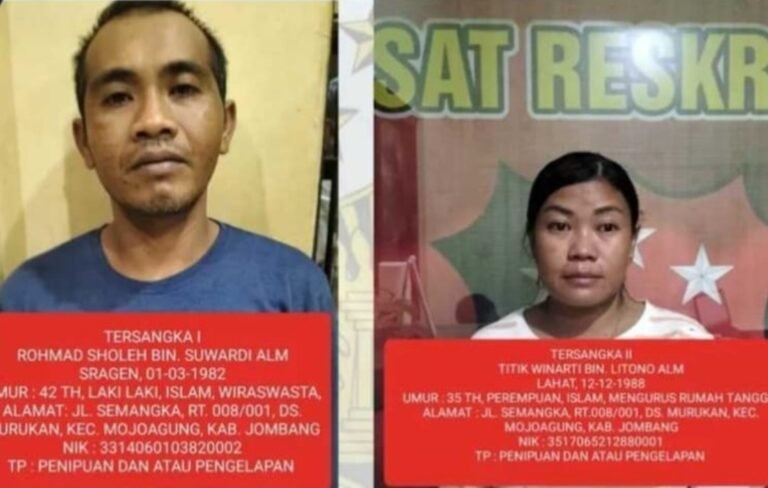 Pasutri asal Jombang Bawa Kabur 6 Sepeda Motor