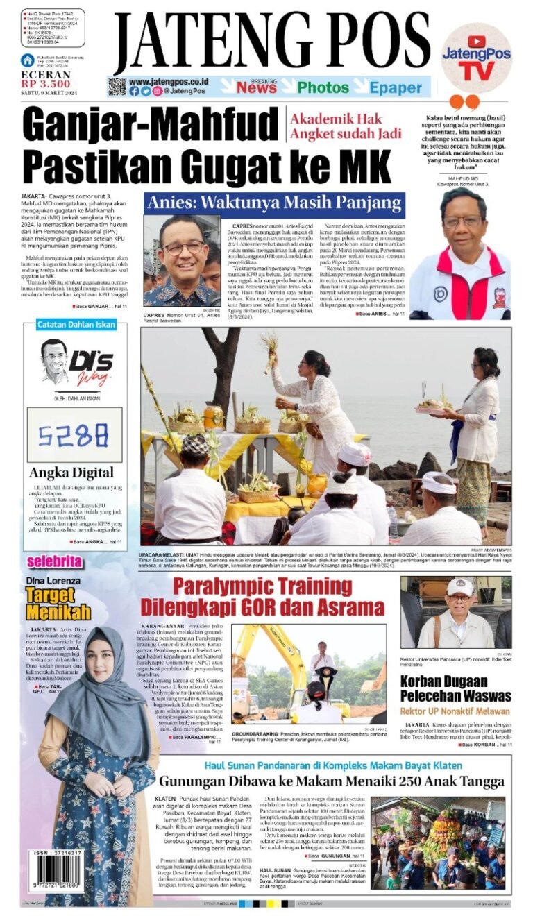 E-Paper Koran Jateng Pos, Sabtu 09 Maret 2024
