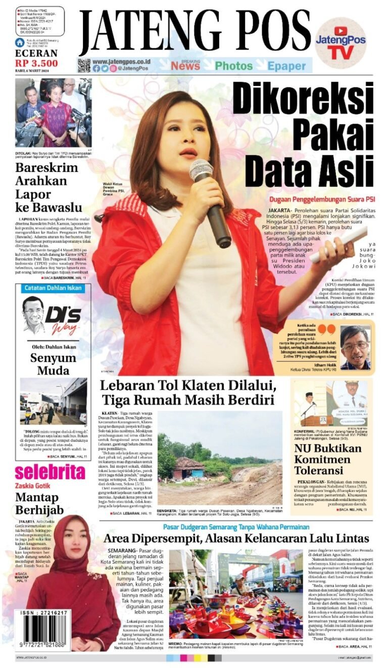 E-Paper Koran Jateng Pos, Kamis 6 Maret 2024