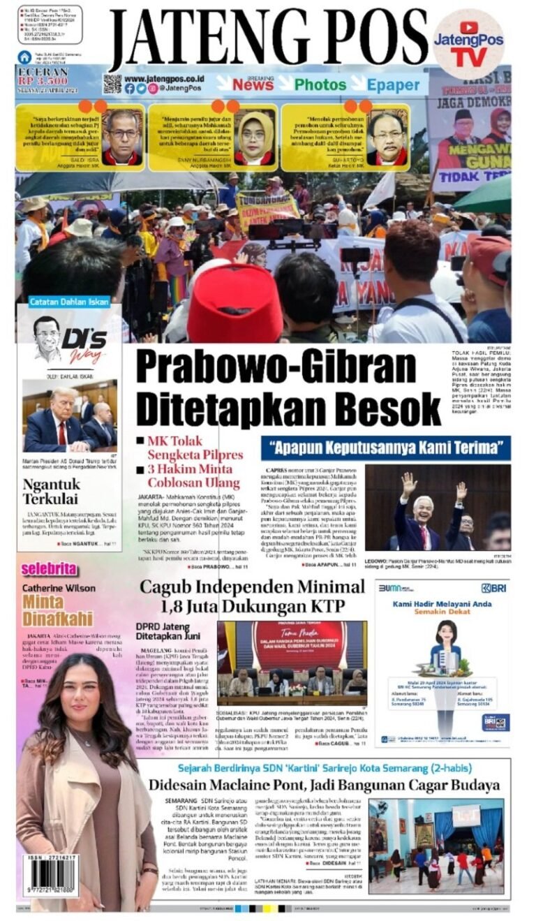 E-Paper Koran Jateng Pos, Selasa 23 April 2024
