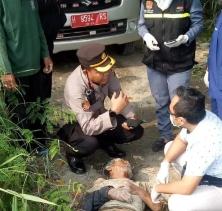Laki – laki Ditemukan Tangan Terikat di Kali Babon Belum Sadarkan Diri