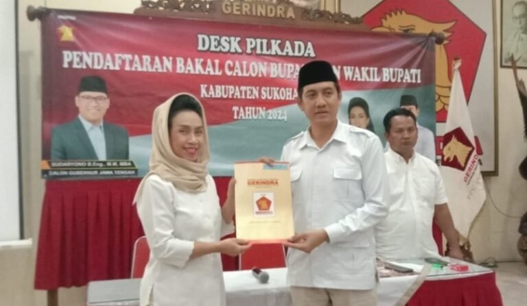 Eko Sapto Maju Pilkada Sukoharjo Ambil Formulir Partai Gerindra