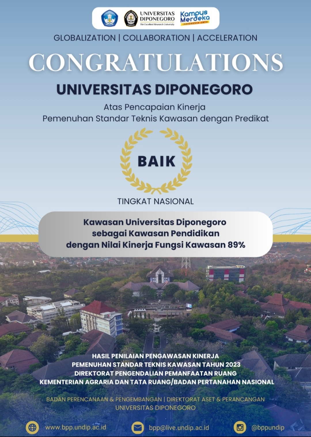 Undip Raih Peringkat Kinerja Kawasan Pendidikan Baik Tingkat Nasional 