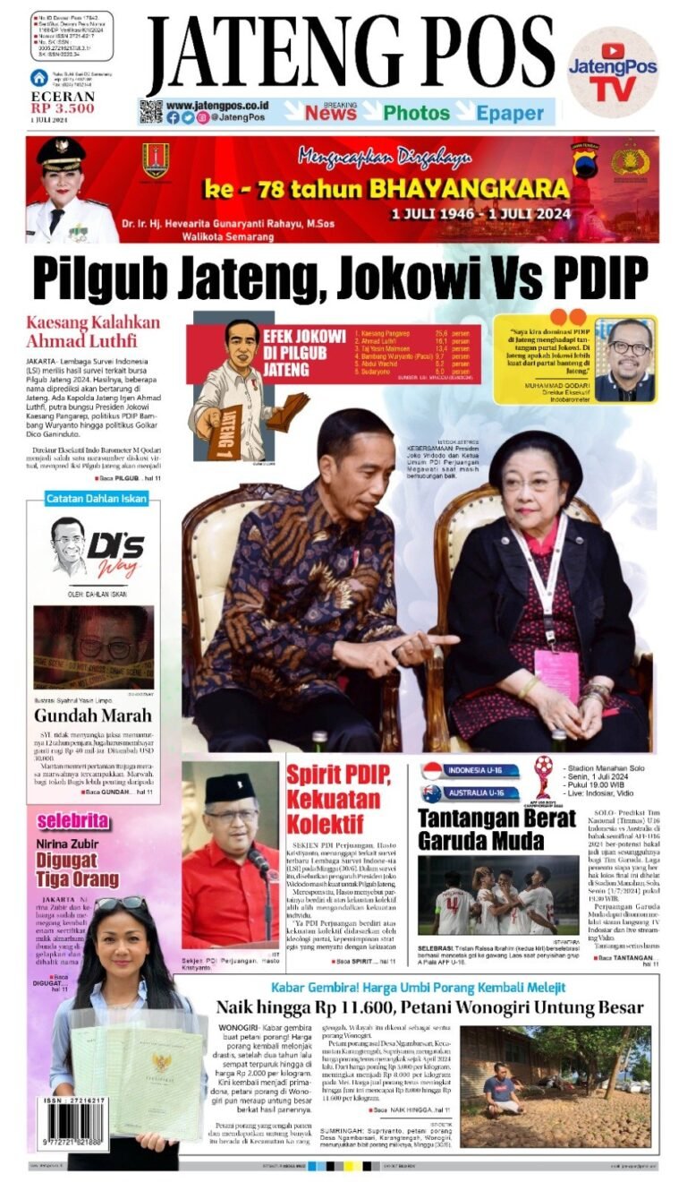 E-Paper Koran Jateng Pos, Senin 01 Juli 2024