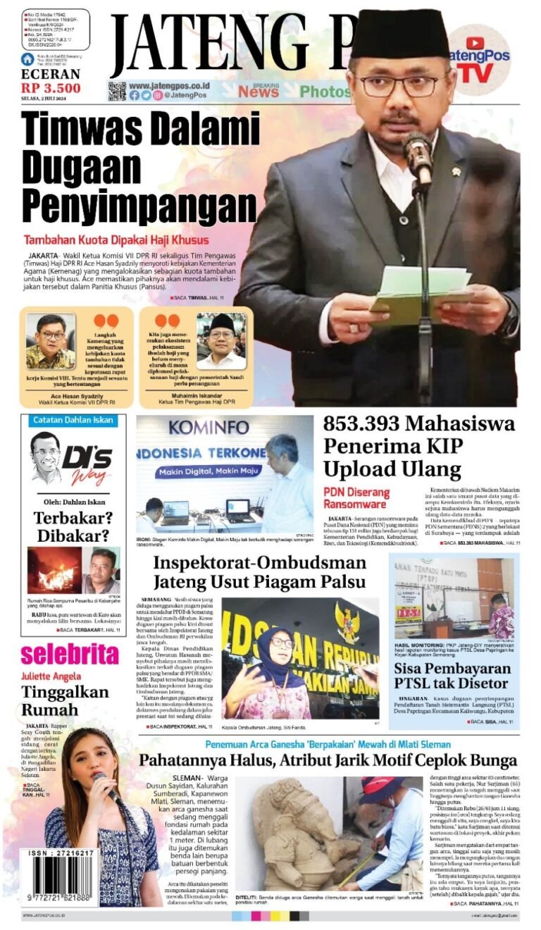 E-Paper Koran Jateng Pos, Selasa 02 Juli 2024
