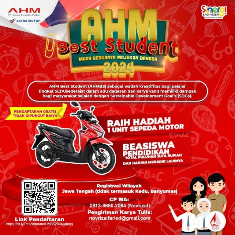 Siapkan Beasiswa Pendidikan, Ini Cara Daftar AHM Best Student 2024