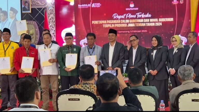Meski Tak Dihadiri Andika-Hendi, Penetapan Luthfi-Yasin oleh KPU Jateng Jalan Terus 