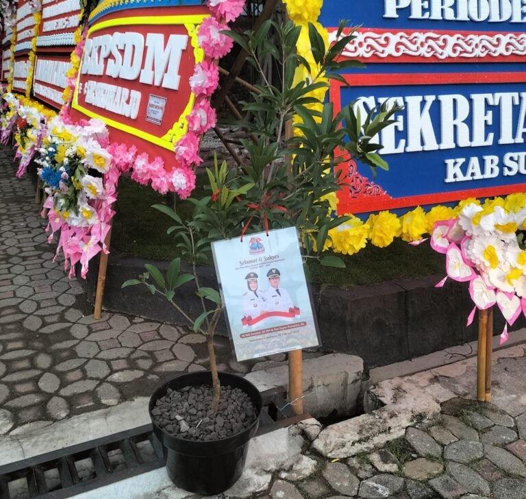 Unik ! Forum Milenial Militan Kirim Ucapan Selamat Pelantikan Bupati Sukoharjo Dengan Pohon Sawo