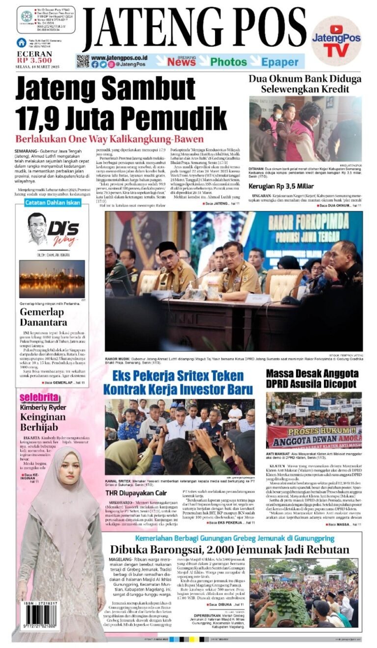 E-Paper Koran Jateng Pos, Selasa , 18 Maret 2025