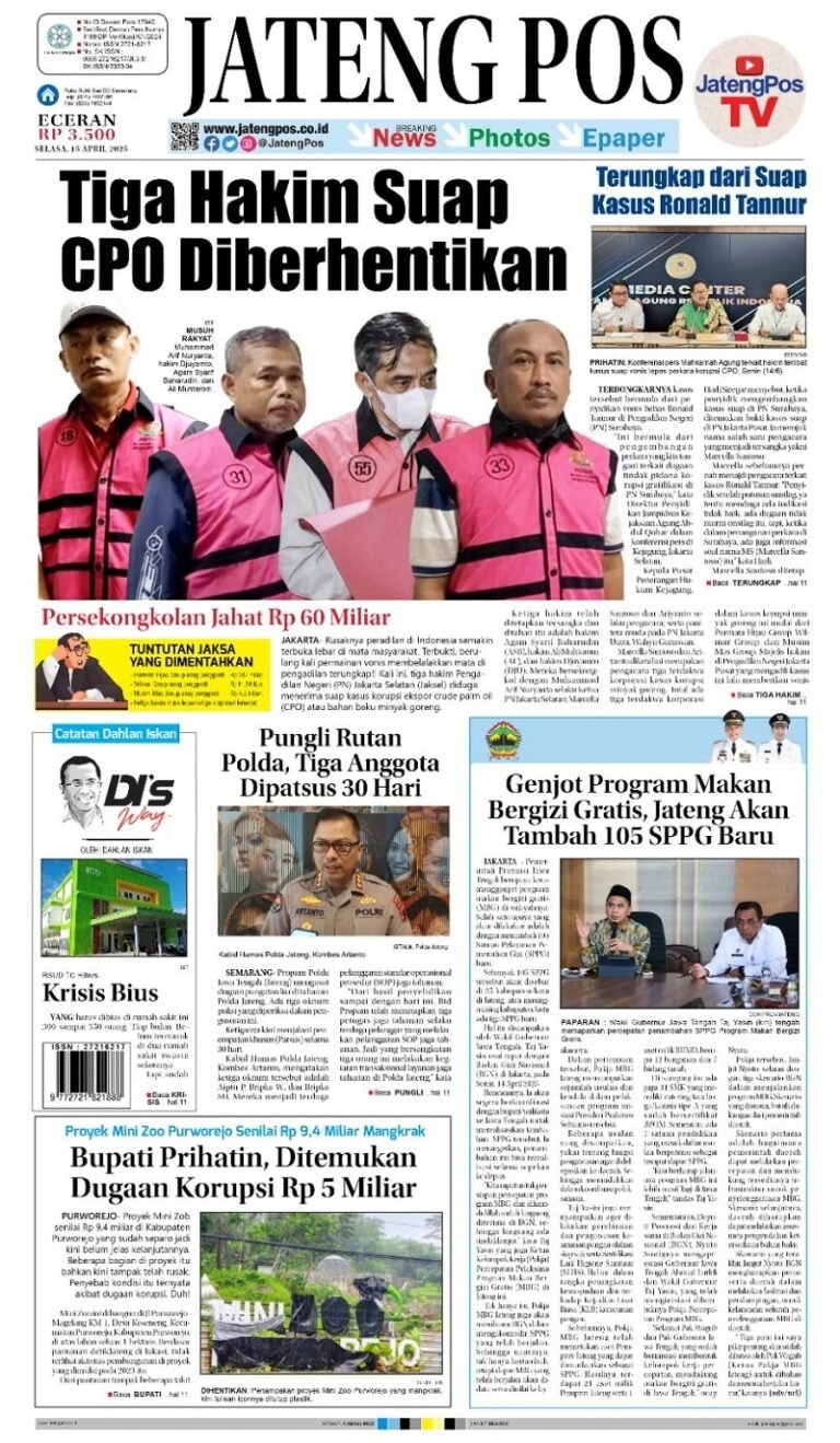 E-Paper Koran Jateng Pos, Selasa 15 April 2025