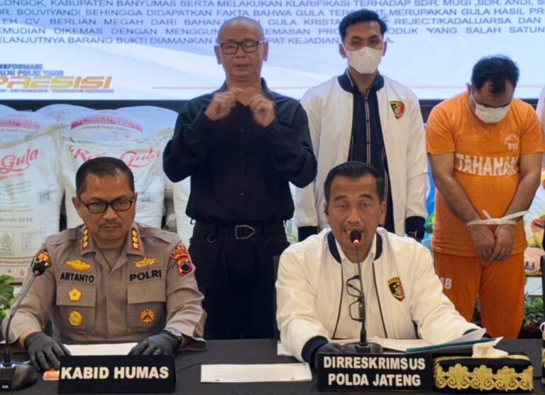 Polda Jateng Ungkap Gudang Gula Oplosan di Banyumas