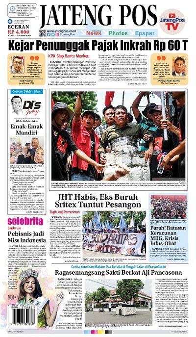 Headline Koran Jateng Pos, Kamis 25 September 2025
