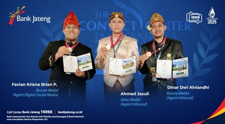 Raih Prestasi Gemilang, Insan Layanan Bank Jateng Sabet Medali di The Best Contact Center Indonesia 2025