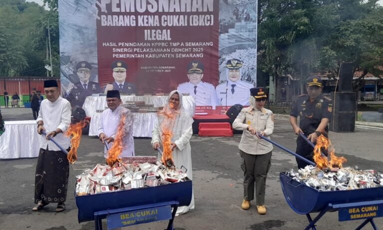 Pemkab Semarang bersama Bea Cukai Musnahkan 3,9 Juta Rokok Ilegal Senilai Rp 5,8 Miliar