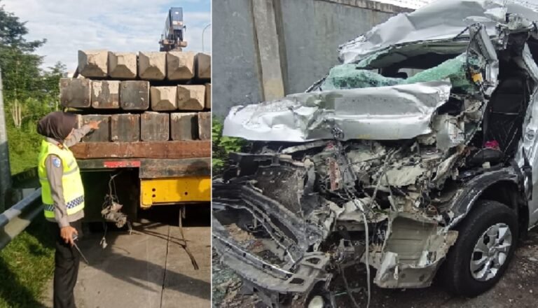 Disebabkan Ngantuk Hiace Gasak Bokong Truk Beton, 1 Tewas 9 Luka-luka